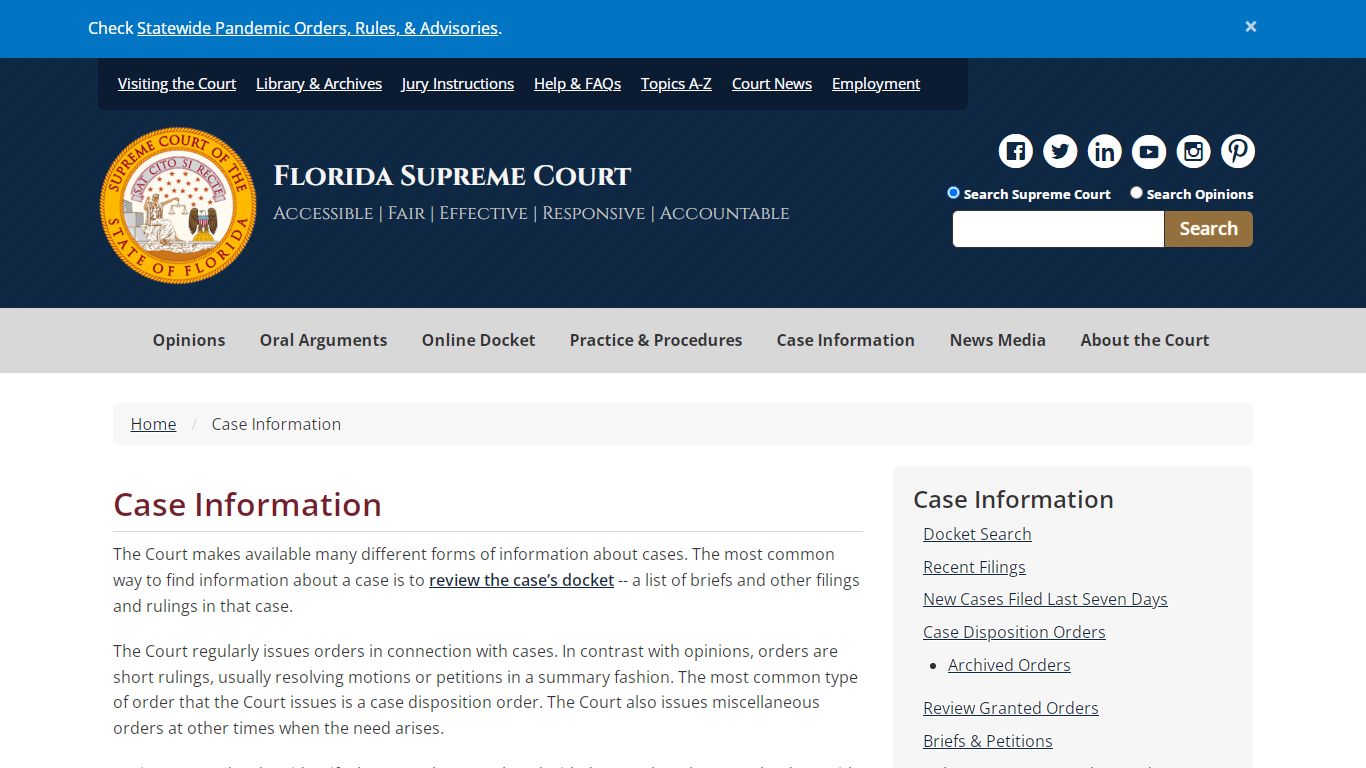 Case Information - Supreme Court